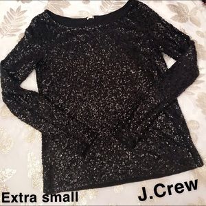 J.Crew Black Sequin Top (XS)